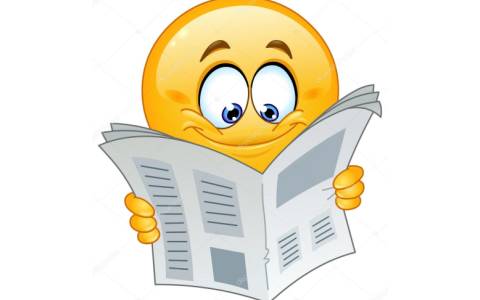 emoji reading newspaper