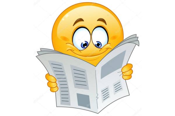 emoji reading newspaper